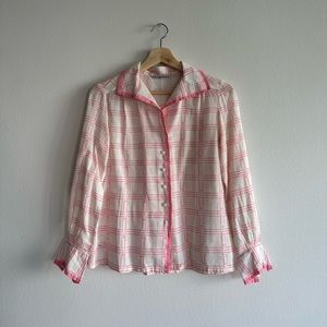 [VINTAGE] Christian Dior Linen Shirt w Ruffle Cuffs